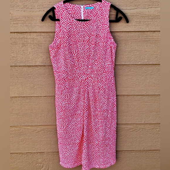 J Mclaughlin Dresses & Skirts - J McLaughlin Sleeveless Pink Printed Midi Dress w/ Synched Waist Sz Small